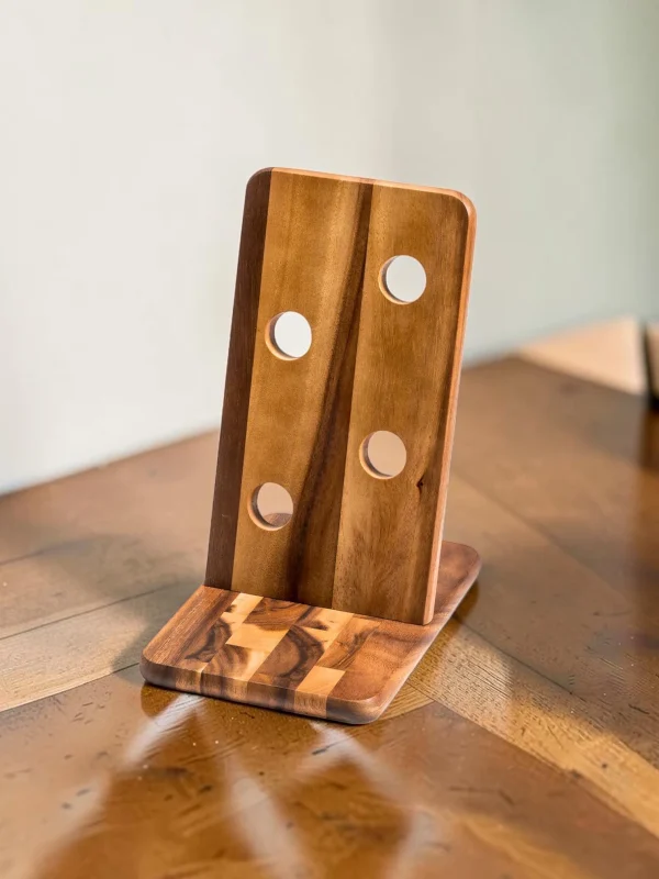 Shelvino Floating Wine Bottle Holder - Acacia Wood Wall Rack - 4-Bottle Display - 7x9.75x12 Inch